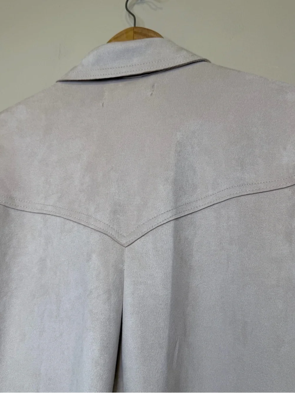 Philosophy | Anthro Faux Leather Butter Soft Tan Utility Jacket Relaxed Shacket - Picture 9 of 14